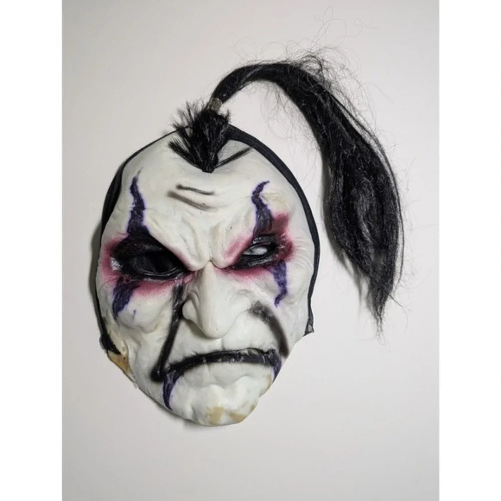 Halloween Mask White‎ Scary Creepy Costume Cosplay Horror Mask with Hair